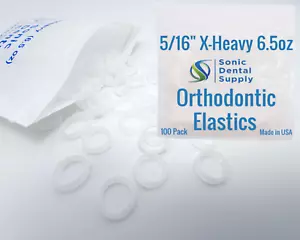 2 PACK 5/16" 6.5 oz- ORTHODONTIC CLEAR LATEX FREE ELASTIC -BRACES RUBBER BANDS - Picture 1 of 3