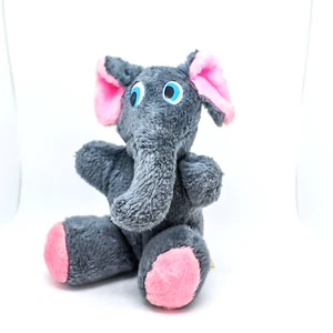 Vintage Brechner Plush Toy Co Elephant Grey Pink Plush Stuffed Animal Toy 12 in - Picture 1 of 12