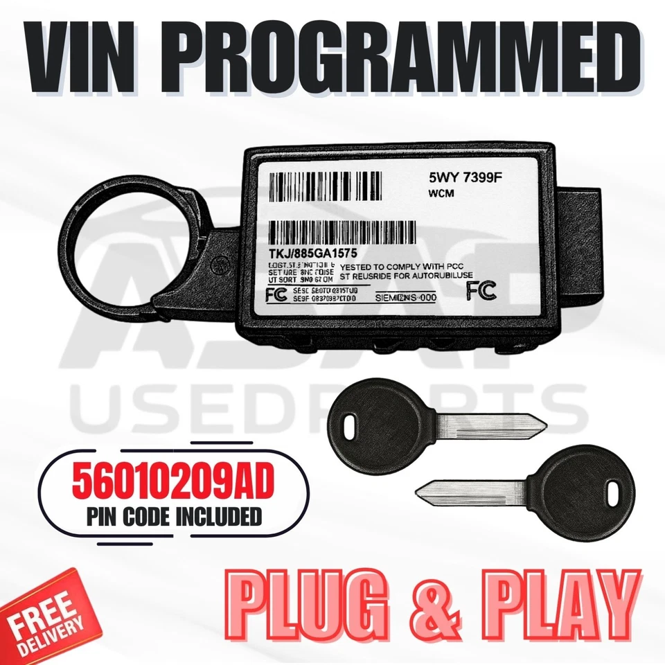 📍 VIN ЗАПРОГРАММИРОВАННЫЙ ИММОБИЛАЙЗЕР PLUG & PLAY JEEP FREEDOM WRANGLER 56010209AD 📍 - Изображение 1 из 1