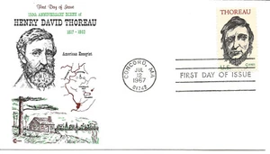 US Scott #1327, First Day Cover 7/12/67 Concord Single Thoreau - Picture 1 of 1