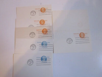 6 US COVER 1974 REISSUES FDC SCOTT UX64 & UX66 POSTCARDS & 2 UNUSED - Image 1 of 4