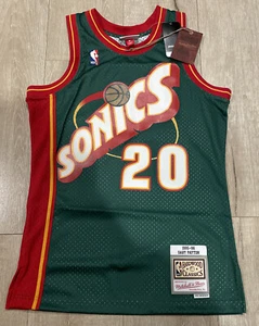 100% Authentic Gary Payton Mitchell Ness 95 96 Sonics Swingman Jersey Sz Small - Picture 1 of 12