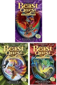 NEW x 3 BEAST QUEST 26 Hawkite 43 Balisk 53 Spikefin & COLLECTOR CARDS - Picture 1 of 2