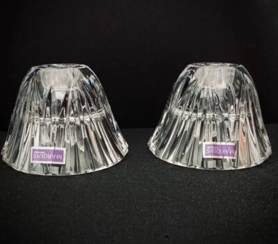 MARQUIS BY WATERFORD CRYSTAL CANDLE HOLDER SOLARA VOTIVE 2 PCS SET 4" NEW NIB - Image 1 of 2