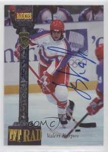 1994 Signature Rookies Tetrad Signatures /7750 Valeri Karpov #107 Rookie Auto RC