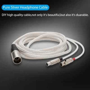 16Core Pure Silver 4Pin XLR Balanced Cable for Audeze LCD-2, LCD-3, LCD-4, LCD-X - Picture 1 of 7