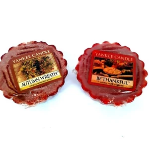 Yankee Candle Tarts Fall Scents Be Thankful & Autumn Wreath New Old Stock - Picture 1 of 5