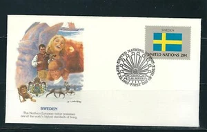 United nations 1983 Flag Series SC # 414 Sweden FDC .Fleetwood Cachet - Picture 1 of 1