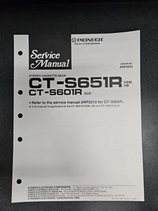 Pioneer CT-S651R/CT-S601R Stereo Cassette Deck Service Manual - Picture 1 of 1