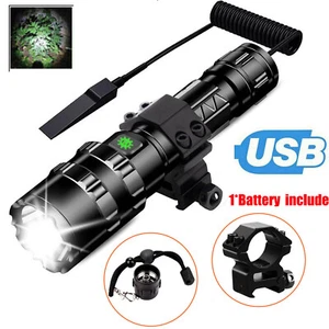 White Laser LED Flashlight Super Bright Torch Hunting Lamp +20mm Rail - Picture 1 of 11
