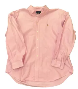 Ralph Lauren XL Blake Pink Long Sleeve Button Down Shirt Pony Logo Cotton *NICE* - Picture 1 of 5