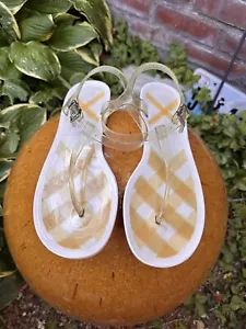 Burberry Jelly T-Strap Nova Check Sandals Flats 39 8.5 9 - Picture 1 of 9