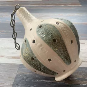 Midcentury Atomic Ceramic Gourd Pendant Swag Lamp Accent Light On Chain - Picture 1 of 16