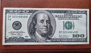 Banconota 100 Dollari Franklyn 2003 Stati Uniti d' America @ 100 Dollars U.S.A.