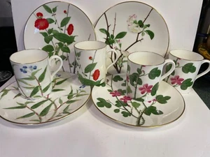 Platos y tazas de flores chinas Spode - Juego de 8 - Imagen 1 de 5