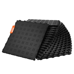 VEVOR Dalles Revêtement de Sol Garages Imbriqués PP Lot de 25 305x305 mm Noir - Afbeelding 1 van 12