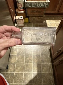 C. E. Johnson & Co. MEDICINE BOTTLE Chicago Illinois IL - Picture 1 of 10