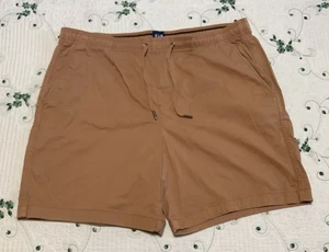MEN'S NWOT SIZE XL "GAP" BROWN DRAWSTRING FLEX KHAKI SHORTS - Picture 1 of 6