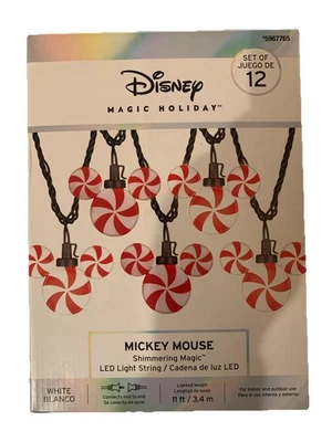 Disney Mickey Mouse Lights Dtring 12-Count 11’ Long LED FREE SHIPPING - Image 1 of 4