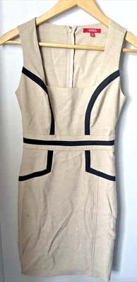 XOXO Tan Women’s Pencil Dress Black Sheath Knee Length Sleeveless Size 3/4 - Image 1 of 4