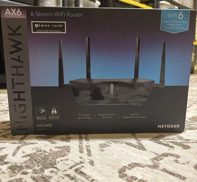 NETGEAR Nighthawk WiFi 6 Router (RAX50) 6-Stream Gigabit Router AX5400 Open Box - Image 1 of 4