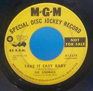 The Animals 45 I'm Crying / Take It Easy Baby - PROMO J8 - Foto 1 di 2