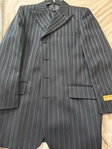 Young Kings by Steve Harvey Boys 2-Piece Black Stripe Jacket & Pants Size 12 - Picture 1 of 19
