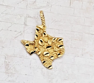 Colgante con dije de pepita de Texas de oro amarillo de 14k - Michael Anthony Foto 1 de 4