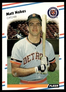 1988 Fleer Matt Nokes Rookie Detroit Tigers #66 - Picture 1 of 2