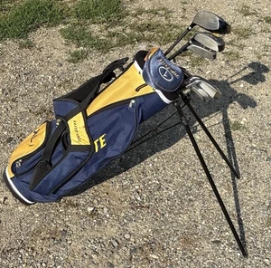 Top Flite XLj Junior Golf Club Set w/ Stand Bag Jr Kids Right Blue Yellow - Picture 1 of 12