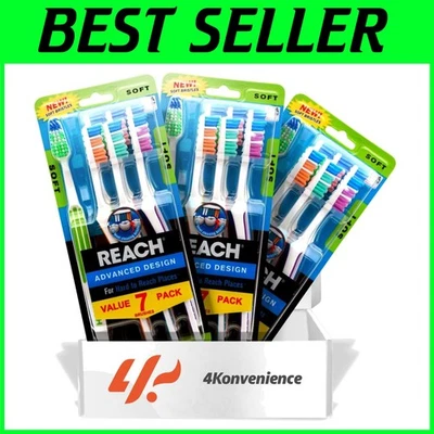 Reach Advanced Design Adult Toothbrush 3 Pack - Soft Bristles, Tongue Scraper - Image 1 of 4