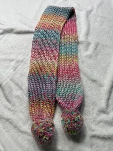 NWT Girl's Tocomoda Acrylic Striped Pom Winter Warm Scarf - Picture 1 of 2