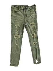 American Eagle Outfitters Damen blau abgenutzt hoher Bund Jegging Größe 10 kurz - Bild 1 von 8