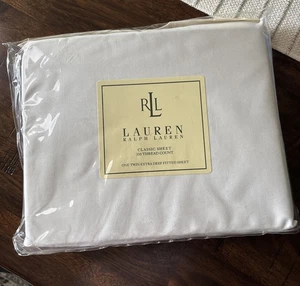 NUEVO CON ETIQUETAS Ralph Lauren *SÁBANA BAJERA DOBLE EXTRA PROFUNDA *BLANCA 100% Algodón 350 TC - Imagen 1 de 3