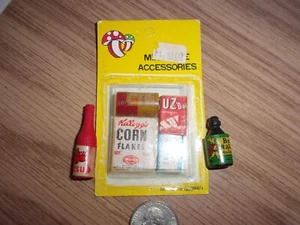 Dollhouse size miniatures food items groceries Ivory Duz catsup 6 pcs vntg VGUC - Picture 1 of 3