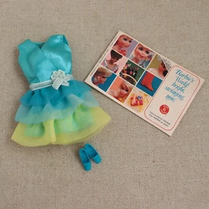 1969 Barbie Doll Outfit Dreamy Blues Dress Shoes Stacey Mattel 1456 Mod Classic - Picture 1 of 11