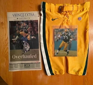Authentic Green Bay Packers Game Used Nike Pants William Henderson 33 Signed Pic - Bild 1 von 10