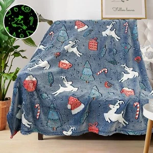 Christmas Blanket for Girls, Glow in The Dark Blankets for Girls Kids Blanket - Picture 1 of 5