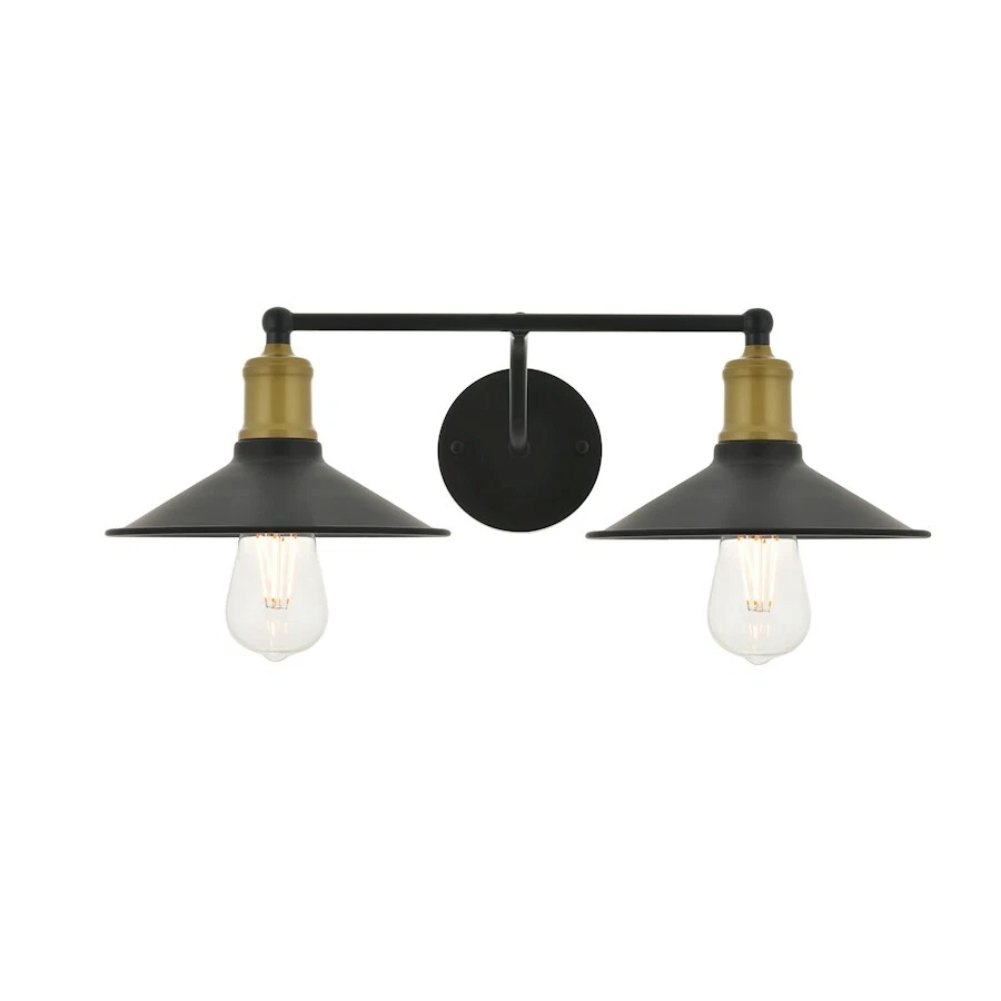 Living District LD4033W21BRB Etude Wall Sconce Brass and Black