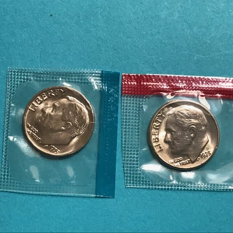 1973 P&D Roosevelt Dimes US Mint Cello Unc    FREE SHIP Cover