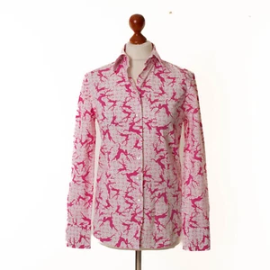 HABSBURG Damen Weiß Hirschmuster Langarm Bluse Größe D 36 13115 - Bild 1 von 7