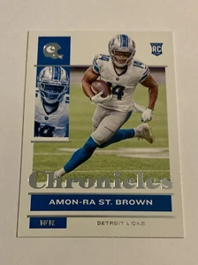 Amon-Ra St. Brown 2021 Panini Chronicles Base Rookie RC Detroit Lions #33 - Foto 1 di 6
