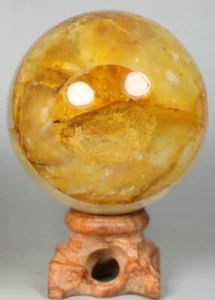 Esfera de piedra de palma de cristal de cuarzo dorado natural bola muestra de curación - Imagen 1 de 11