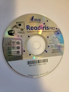 Readiris Pro 11 For PC/11.5 For Mac Software Installaton CD IRIS Inc. - Picture 1 of 1