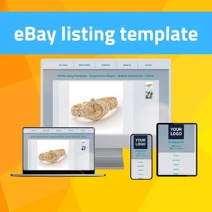 eBay Template - Responsive professional blue - Mobile Optimized + Editor - Picture 1 of 6