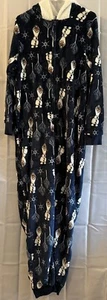 Frozen II 2 Olaf One Piece Pajamas Hooded Fleece Adult XL Navy Warm Pjs Sleep - Picture 1 of 7