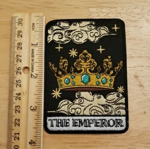 The Emperor Tarot Card Crown Embroidered Iron On Patch 2.5x3.5"  0054 - Picture 1 of 2