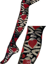 Vivienne Westood Japan Pantyhose Tights Orb & Heart-Black & Red-Size M-L