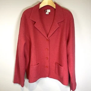 JM Collection Cardigan Blazer gekochte Wolle Knopfleiste Gr. XL koralle TOP - Bild 1 von 7