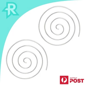 Pendientes espirales finos lisos de plata de ley 925 - Imagen 1 de 6